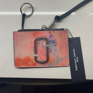 NWT Marc Jacobs The Snapshot Top Zip Multi Wallet, Pink Ombre Tie Dye